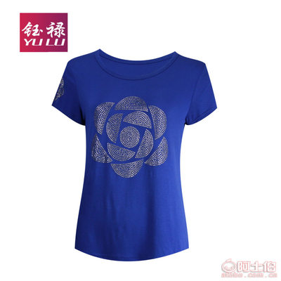 【鈺祿夏裝寬松貼鉆打底衫女式T恤短袖莫代爾大碼女裝批發廠家81828182#】義烏市露杰服裝商行 - 產品庫